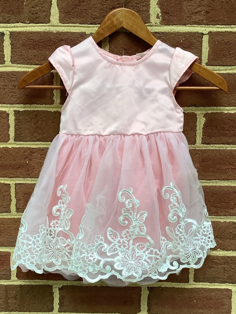 SHEIN Pink Tulle Lace Cap Sleeve Dress Princess 2-3 Y